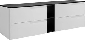 Zestaw mebli łazienkowych pod umywalkę, biało-czarna, 140 (2 x 60 + 20) x 46 x 58 cm