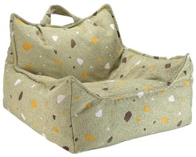 Zielony dziecięcy worek do siedzenia z materiału bouclé/z tkaniny szenilowej Terrazzo Chair – Wigiwama