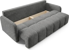 Sofa ZEN Rozkładana Dwuosobowa Ciemnoszara Boucle Japandi