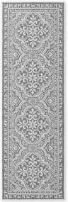 Dywan zewnętrzny dwustronny Duet Ornament szaro-kremowy 80 cm x 250 cm