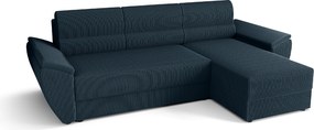 Rozkładana dwustronna sofa w kształcie L TAVERO 251x140 cm, ciemnoniebieska