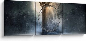 Obraz - Magiczne lustro (z zegarem) (90x30 cm)