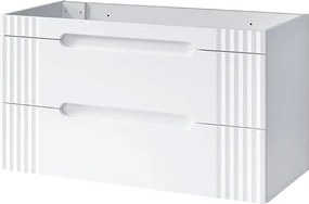 Biała szafka na 2 umywalki z szufladami 120 cm C7-T85
