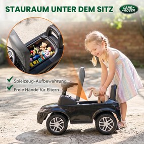 AIYAPLAY LAND ROVER DISCOVERY jeździk, samochodzik z klaksonem i odgłosami silnika, schowek pod siedzeniem 18-36 miesięcy Czarny | Aosom PL