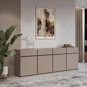 Komoda CROSS 4D4S 225cm congo/czarna HELVETIA
