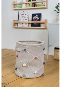 Jasnobrązowy tekstylny dziecięcy kosz na zabawki ø 30x35 cm Taupe – Kindsgut