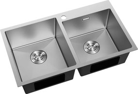 Mexen Xorin zlewozmywak stalowy 2-komorowy 780 x 450 mm, inox - 6441782000-01