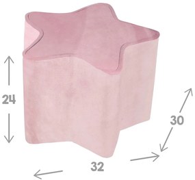 Jasnoróżowy aksamitny puf dziecięcy Lil Sofa – Roba