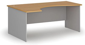 Ergonomiczne biurko  PRIMO GRAY, 180x120 cm, lewe, szary/buk