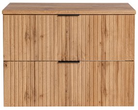 Szafka umywalkowa ASTROS w kolorze naturalnego drewna 80 x 46 cm z blatem Light OAK