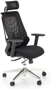 Czarny ergonomiczny fotel obrotowy z regulacją wysokości siedziska - Zynex