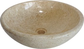 Umywalka nablatowa z marmuru - Kremowy - śr. 40 cm - LAVINO