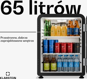 Klarstein Audrey Evo 56cm 65L Lodówka na Napoje Srebrny