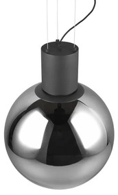 Czarna lampa wisząca LED ze szklanym kloszem ø 50 cm Cipallone – CINQUE