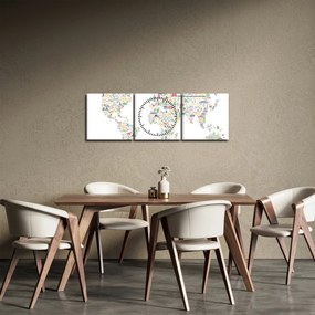 Obraz - Mapa obrazu (z zegarem) (90x30 cm)