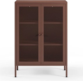 Bordowa metalowa szafka 70x100x40 cm Fayna – Marckeric