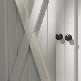 Outsunny Szafka na Narzędzia z Drewna z 2 Drzwiami, Szopa z Dachem z Asfaltu, 110 x 55 x 117 cm, Jasnoszary