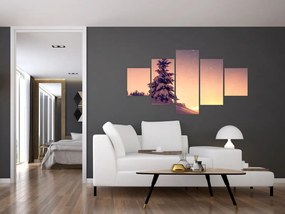 Obraz ośnieżonego drzewa na łące (125x70 cm)
