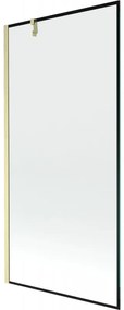 Mexen Next parawan nawannowy 1-skrzydłowy 90 x 150 cm, czarna ramka, złoty szczotkowany - 895-090-000-00-70-55