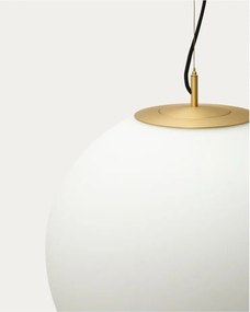 Lampa wisząca w biało-złotym kolorze ze szklanym kloszem ø 10 cm Brisia – Kave Home