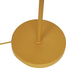 Retro Lampa Podłogowa Musztardowożółta z Matowym Szkłem - Fedde