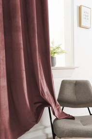 Zasłona zaciemniająca ELVIO VELVET 140x250 cm, staroróżowa Zawieszanie: Metalowe pierścienie