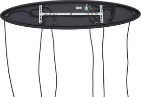 Nowoczesna lampa wisząca czarna z białym szkłem prostokątna 6-punktowa - Misty