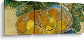 Obraz - Vincent van Gogh, Still Life of  Oranges and Lemons with  Blue Gloves, reprodukcje (z zegarem) (90x30 cm)
