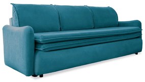 Turkusowa aksamitna rozkładana sofa Miuform Tender Eddie