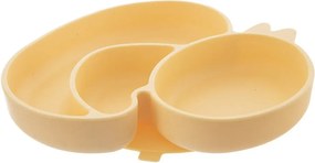 Żółty silikonowy talerz dla dzieci 19x19,5 cm Chicken – Orion