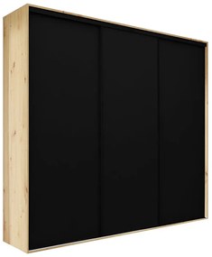 Szafa przesuwna dąb artisan + czarny - Estori 5X