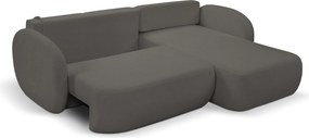 Masseno Narożnik AMICO z funkcją spania i pojemnikiem na pościel Narozniki L, Rozkładana sofa - Grafitowy, SICURO 80