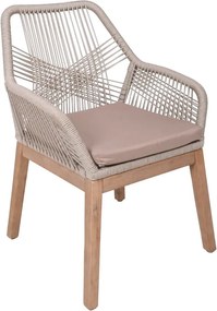 Beżowe drewniane krzesło ogrodowe Pomona – Garden Pleasure