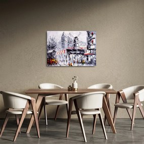 Obraz na szkle - Ulica w Paryżu, obraz olejny (70x50 cm)