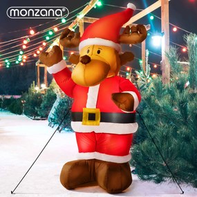Monzana Nadmuchiwany renifer z oświetleniem, 135cm, czerwona