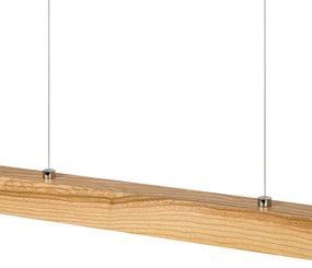 Lampa wisząca LED 115 cm z drewna jesionowego w stylu rustykalnym L115