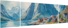 Obraz - Norweskie miasteczko (170x50 cm)