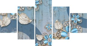 Obraz - Niebieskie kwiaty (125x70 cm)