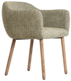 Jasnozielone tapicerowane fotele jadalniane zestaw z podłokietnikami 2 szt. Blaine – Light &amp; Living