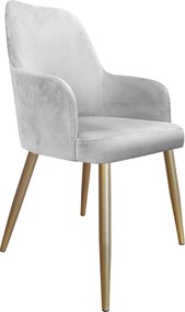 Krzesło WESTA tkanina Welur noga metalowa elegancki styl loftowy : Kolor nogi - Złota stożek, Kolor tkaniny - VELVET - MG39, Typ siedziska - Siedzisko stałe