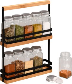 Organizer na przyprawy, szklane pojemniczki 100 ml