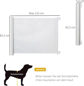 PawHut Bramka ochronna dla psa, metalowa barierka zabezpieczająca