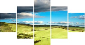 Obraz - Zielony krajobraz ze wzgórzami (125x70 cm)