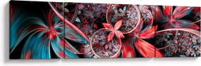 Abstrakcyjny obraz egzotycznych kwiatów (170x50 cm)
