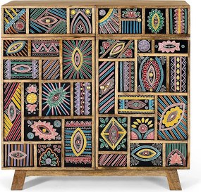 Bufet wykonany à la main z drewna manguier 80 cm