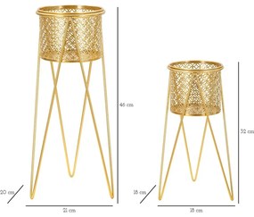 Metalowe kwietniki 2 szt. ø 20 cm (wysokość 46 cm) Nat – Mauro Ferretti