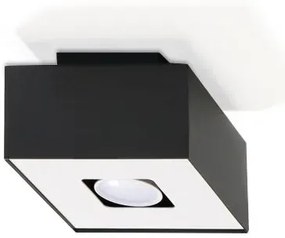 Designerski kwadratowy plafon E773-Sofis - czarny