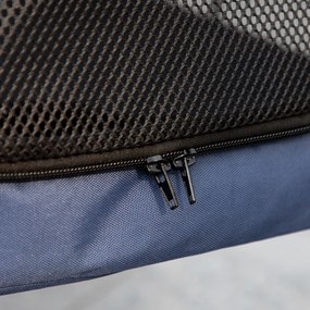 Outsunny Wózek dla Psa z Poduszką 3 Kieszenie Składany do 20kg Niebieski | Aosom PL