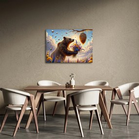 Obraz - Niedźwiedź i pszczoły (70x50 cm)