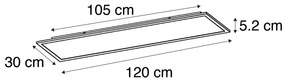 Panel LED ze stali 120 cm z pilotem - Liv Nowoczesny Oswietlenie wewnetrzne